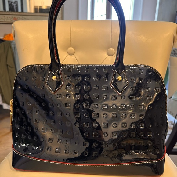 Arcadia Black Patent Leather Shoulder Bag - Picture 1 of 6
